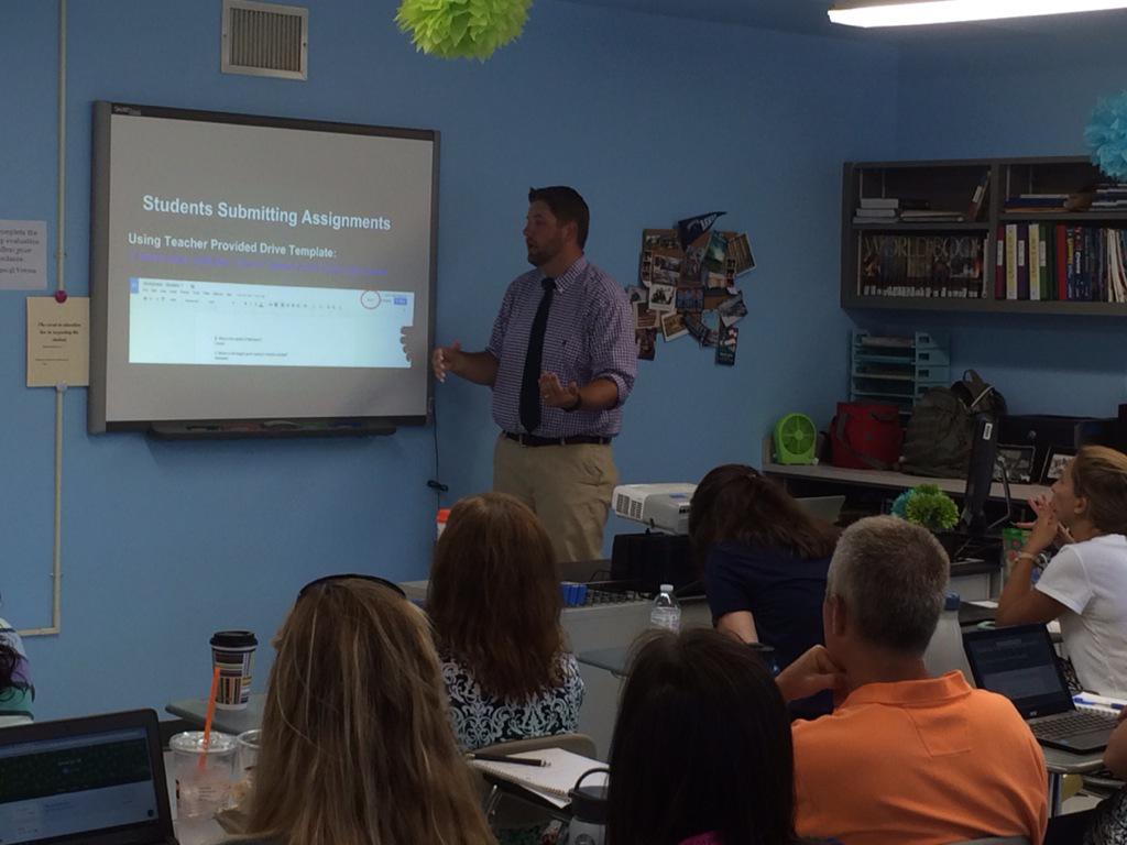 Mr. Herbert presenting on Google Classroom. #MTPSPride