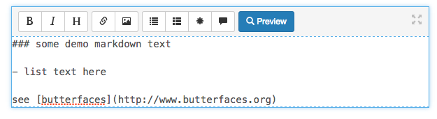 larmicDE's tweet image. With version 1.8.15 #ButterFaces is using codingdrama.com/bootstrap-mark… to provide a #JSF2 markdown component.