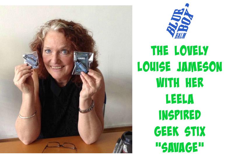SugarySweetVint's tweet photo. The lovely @Lou_Jameson with her inspired Savage #Lipbalm :) #DoctorWho #Leela #BlueBoxBalm #GeekStix http://t.co/iI0ETQ2yUS