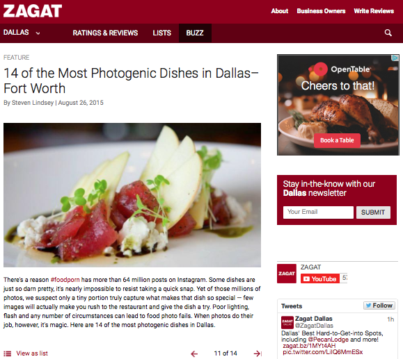 Zagat : 14 Most Photogenic Dishes in Dallas clairemccormack.wordpress.com/2015/09/01/zag…