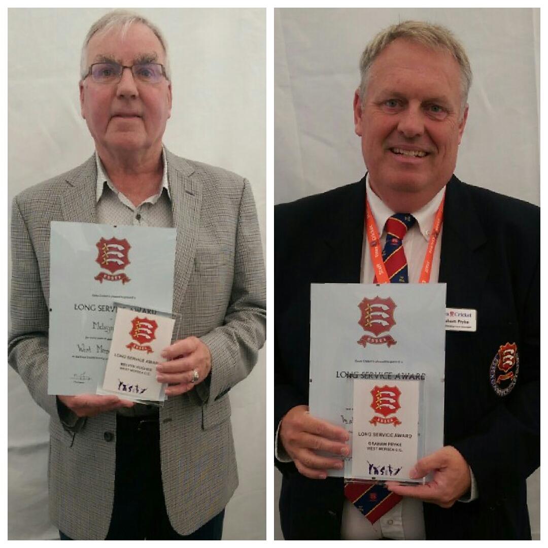 OSCAS: Long Service Awards for Melvyn Hughes &amp; Graham Pryke of @WMerseaCC