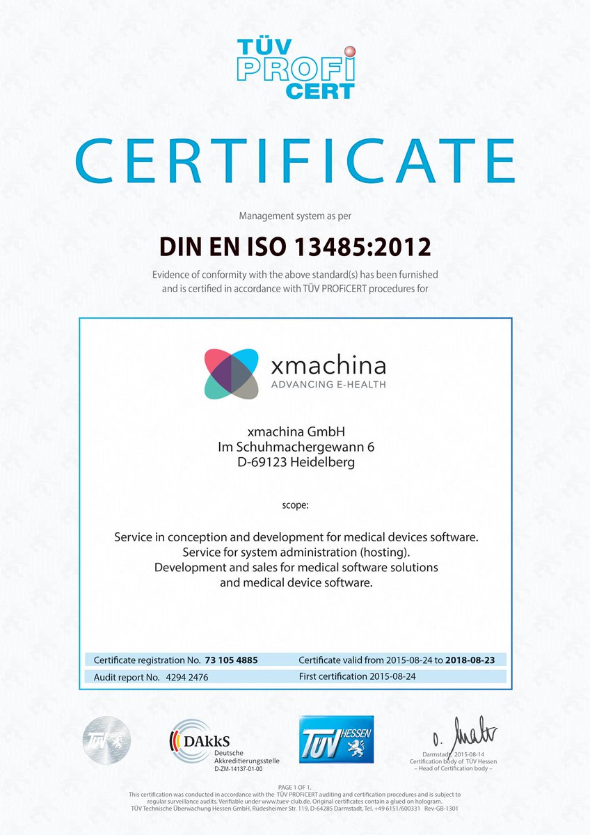 TWTDigiHealth's tweet image. Certified according to DIN EN ISO13485: Development and sales for #medicalsoftwaresolutions &amp;amp; #medicaldevicesoftware