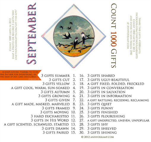 Happy Sept1! #JOYDARE you this month! Count 3 gifts/day&amp;increase happiness by *25%*! Dare you: bit.ly/MorningDevotio…