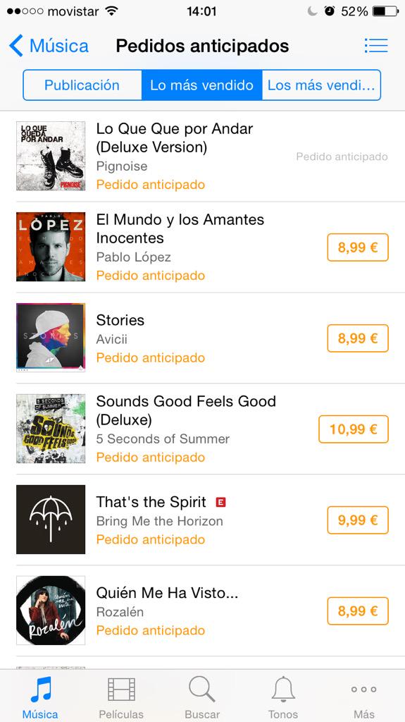 Pignoise's tweet image. Ya somos el disco en pedido anticipado + vendido! Resérvalo en #iTunes con 2 temas inéditos! itun.es/es/RCuR9