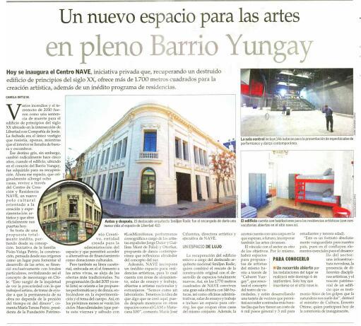 Toda la suerte para el equipo de  @navechile en su puesta en marcha: un nuevo espacio para las artes performáticas