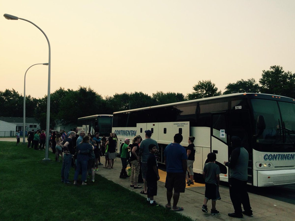 Sixth grade students prepare to leave for Camp Michindoh this morning. Exciting time. #WeAreLamphere