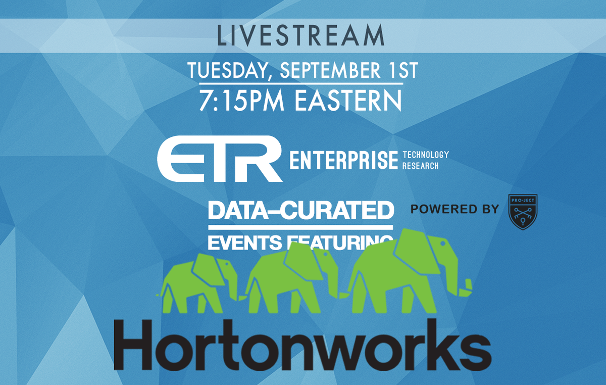 ETRnews's tweet photo. WATCH LIVE TONIGHT Data-Curated Event featuring @hortonworks! 715PM EST w/ @Pro_Ject1 http://t.co/Rni1BXR9X9 #ETRData http://t.co/sFHTqLEeWh