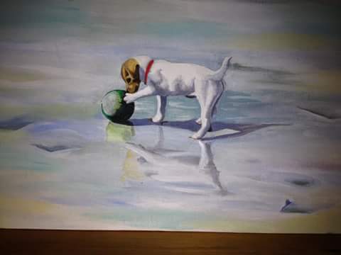 ellenjaggerart's tweet photo. @SimplyPetsMag
My acrylic painting of my Jack Russel Tina when she was a puppy on the beach :)
#simplypets http://t.co/7ZNKHSDVSD