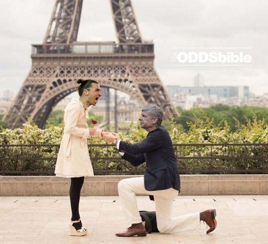 ODDSbible's tweet photo. CONFIRMED! Arsene Wenger spotted with Zlatan Ibrahimovic! http://t.co/BtPKUCOKxF