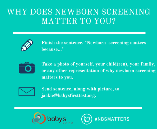 RareDiseases's tweet photo. September is #newbornscreeningmonth tell @BabysFirstTest why #nbsmatters to patients and families of #raredisease http://t.co/Mf6FHHWVGz