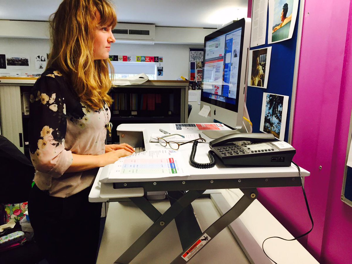 ActiveWorking's tweet photo. @PeopleMgt today started a SIT-STAND TRIAL. Many thx to @SitStandUK and ACTIVE WORKING NETWORK. Good luck @EmilyPBurt http://t.co/EwpZtwpMvt