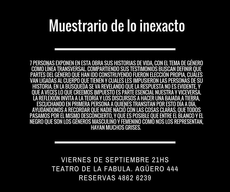DarioBue's tweet photo. Falta tan poco #muestrariodeloinexato así que si te gusta el buen #teatro y una obra diferente no te la podes perder! http://t.co/durfYx7HVX