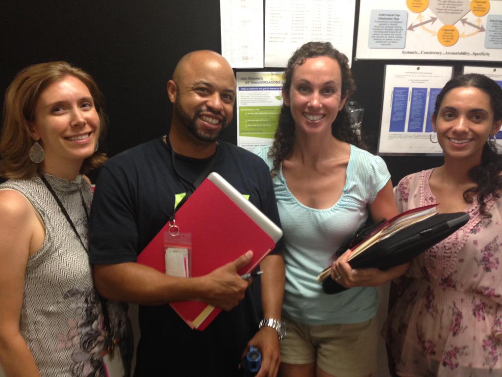 "READY to give EVERY Kdg Cougar a great start!" ~Ms. Maciag, Mr. Davis, Mrs. H. &amp; Ms. VanSteelandt #WeCareA2schools