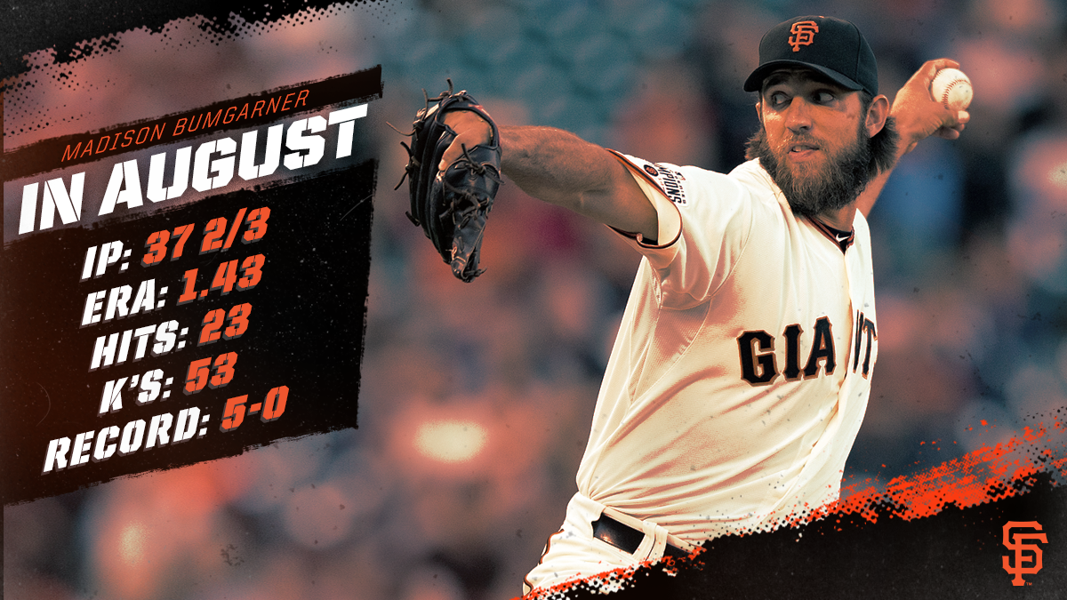 RT <a href="/SFGiants/">SFGiants</a>: #MadBum another August to remember. 
Tonight, he takes the mound at Dodger Stadium. 
#SFGiants  YES!!