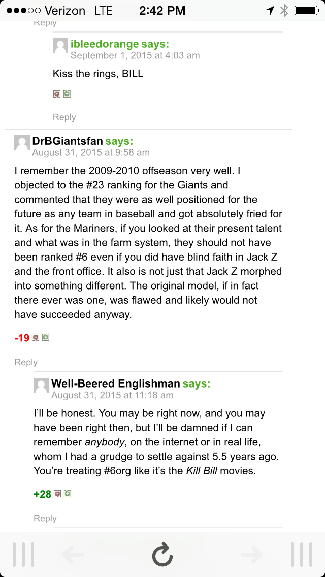 nut_bunnies's tweet image. Guy brings up #6org in article mentioning it and Fangraphs enthusiasts predictably slaughter him for it