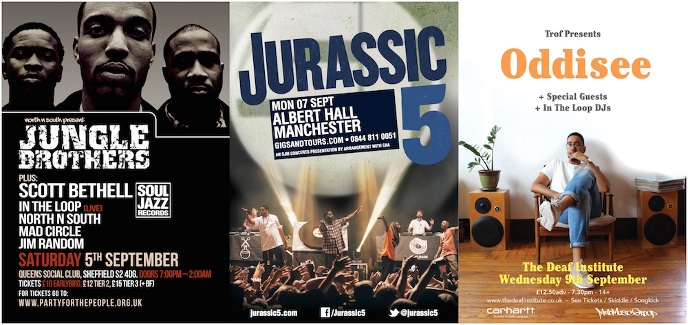 jamieGroovement's tweet image. Next week in #manchester #sheffield #hiphop @jurassic5 @JungleBros4Life @ODDISEE groovement.co.uk/2015/09/sep-5t…