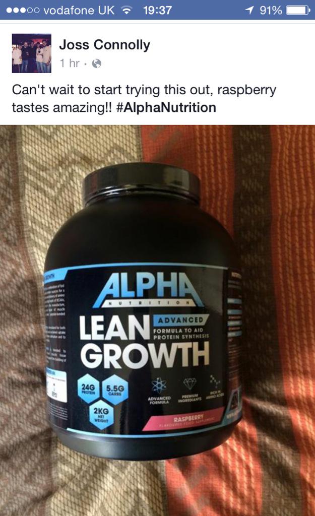 1AlphaNutrition's tweet photo. Thanks Joss for your picture! Great choice going with the Raspberry. Enjoy! #alphanutrition #bournemouth #UKBFF http://t.co/u65frLfxKS