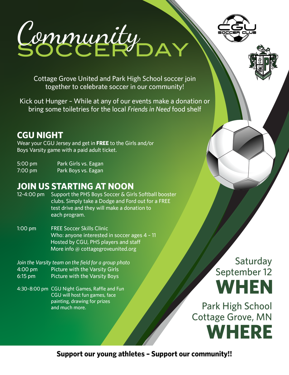 CGU_soccer's tweet photo. Join CGU and Park HS for Community Soccer Day September 12th. http://t.co/kjlULlXYso