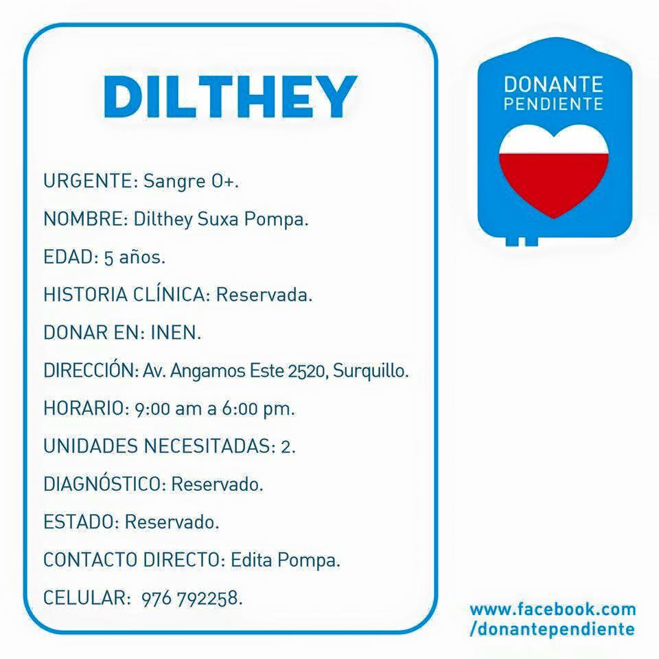 MayraAlban's tweet image. #Dilthey tiene 5 años y necesita sangre O+ ayudemos! @valiabarak @monica_cabrejos @malditaternura @DonantePendient