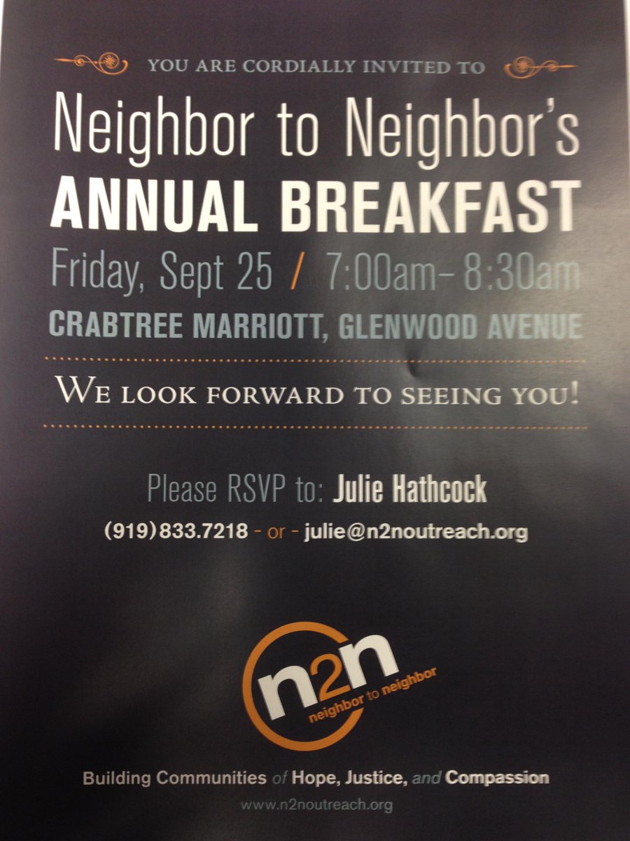 F3_HoneyDo's tweet photo. @F3Raleigh Neighbor2Neighbor annual breakfast is Sept 25. Would love a strong F3 showing. Email me if you want to go http://t.co/jtn9i2IORA
