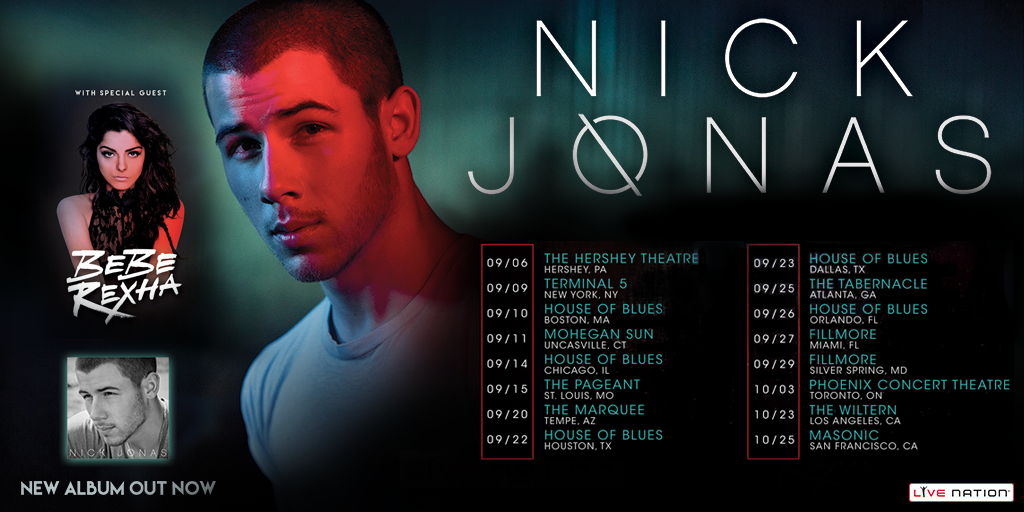 nickjonas's tweet photo. Who is coming out to my "Live in Concert" tour? Most shows sold out...get tickets while you can! #NJLiveInConcert http://t.co/askNiZujqi