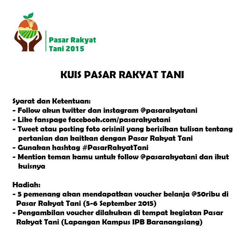 pasarakyatani's tweet photo. Ayo ikut kuis #PasarRakyatTani, liat ketentuannya dan menangkan hadiahnya! @clickdian @faithytrifosa @ifaisya http://t.co/Rg63SK96Or