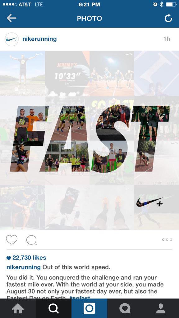 SpicyPace's tweet photo. Woohoo the fitfam made it to @NikeRunning #hardwork #dedication #sofast @NikeLA @Nike @NikeRunning #sofly http://t.co/8Rtsl7Ybl4