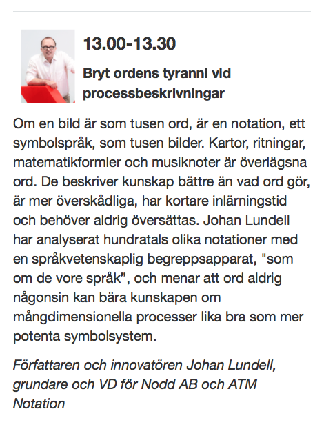 JohanLundell's tweet photo. "Bryt ordens tyranni" Onsdag 23 sept kl 13 på #produprocess & #labinnovations @Kistamassan
http://t.co/g7F0OFSjw1 http://t.co/1P36jiBhr7