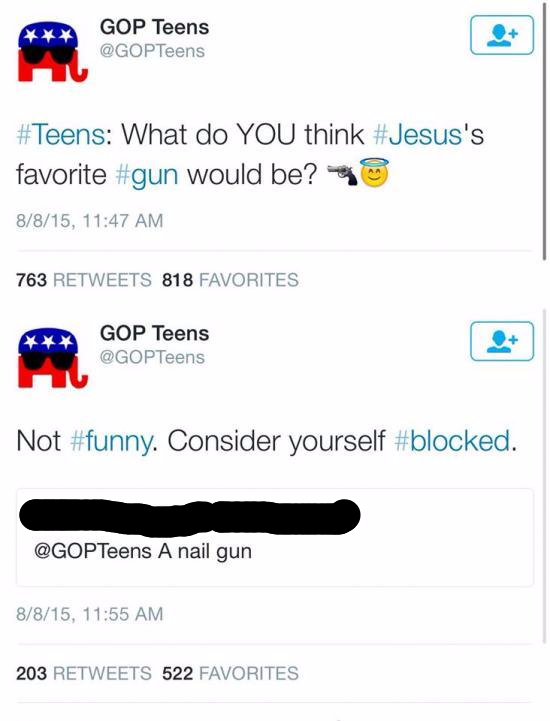 _straight2hell_'s tweet image. What was Jesus's gun of choice??