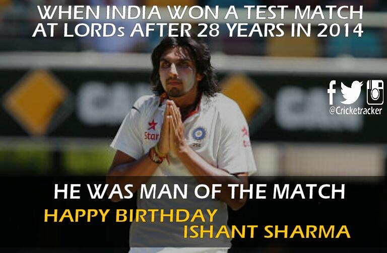 Happy Birthday Ishant Sharma

18 things you need to know about Ishant Sharma -  