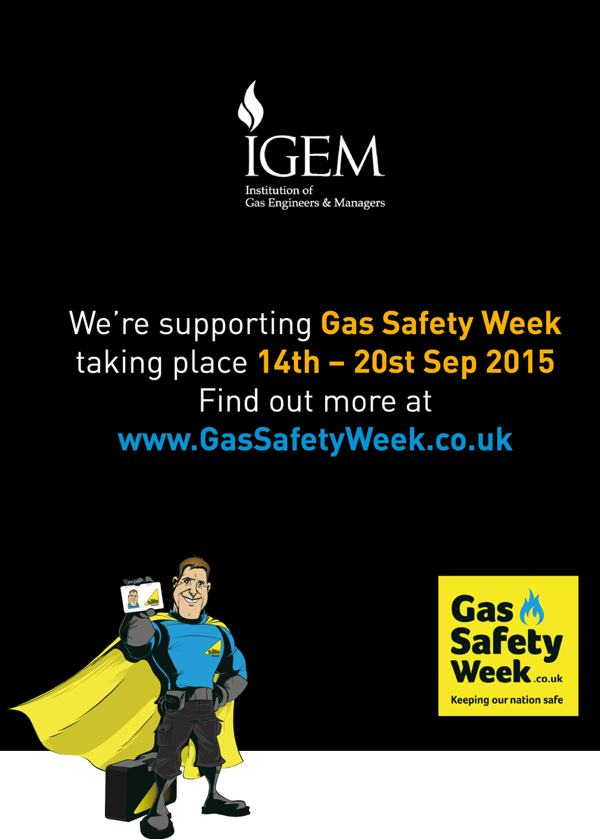 IGEMGi's tweet photo. IGEM supports Gas Safety week  Always use a @GasSafeRegister engineer to fit, fix or service  gas appliances. #GSW15 http://t.co/p5UsKt9v4h