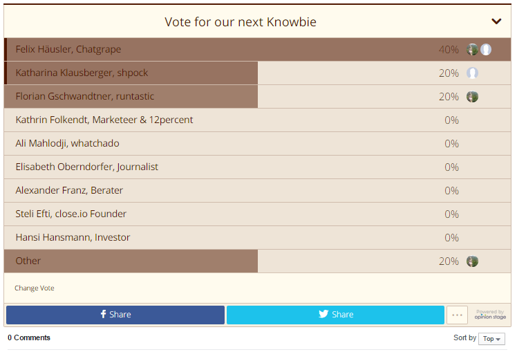 Knowbie_io's tweet image. #Vote for the next #Knowbie! Check out our #poll, vote &amp;amp; add people to the list: bit.ly/1JydwiE #startup