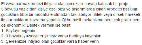 Robotel sosyal yardım projesi desteklerinizi bekliyor!
Detaylı Bilgi: robotel.org - facebook.com/robotelorg