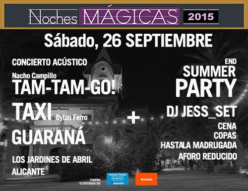 FIESTA DESPEDIDA VERANO-26/9. Actuaciones en Acústico, cena, copas y dj session nochesmagicas.es   #alicante