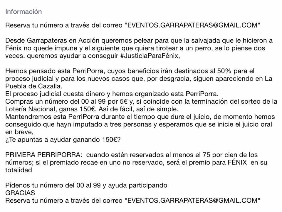 Amdara1's tweet photo. Perri porra una forma de ayudar a costear los gastos del juicio de fénix. http://t.co/7CdK795fXo