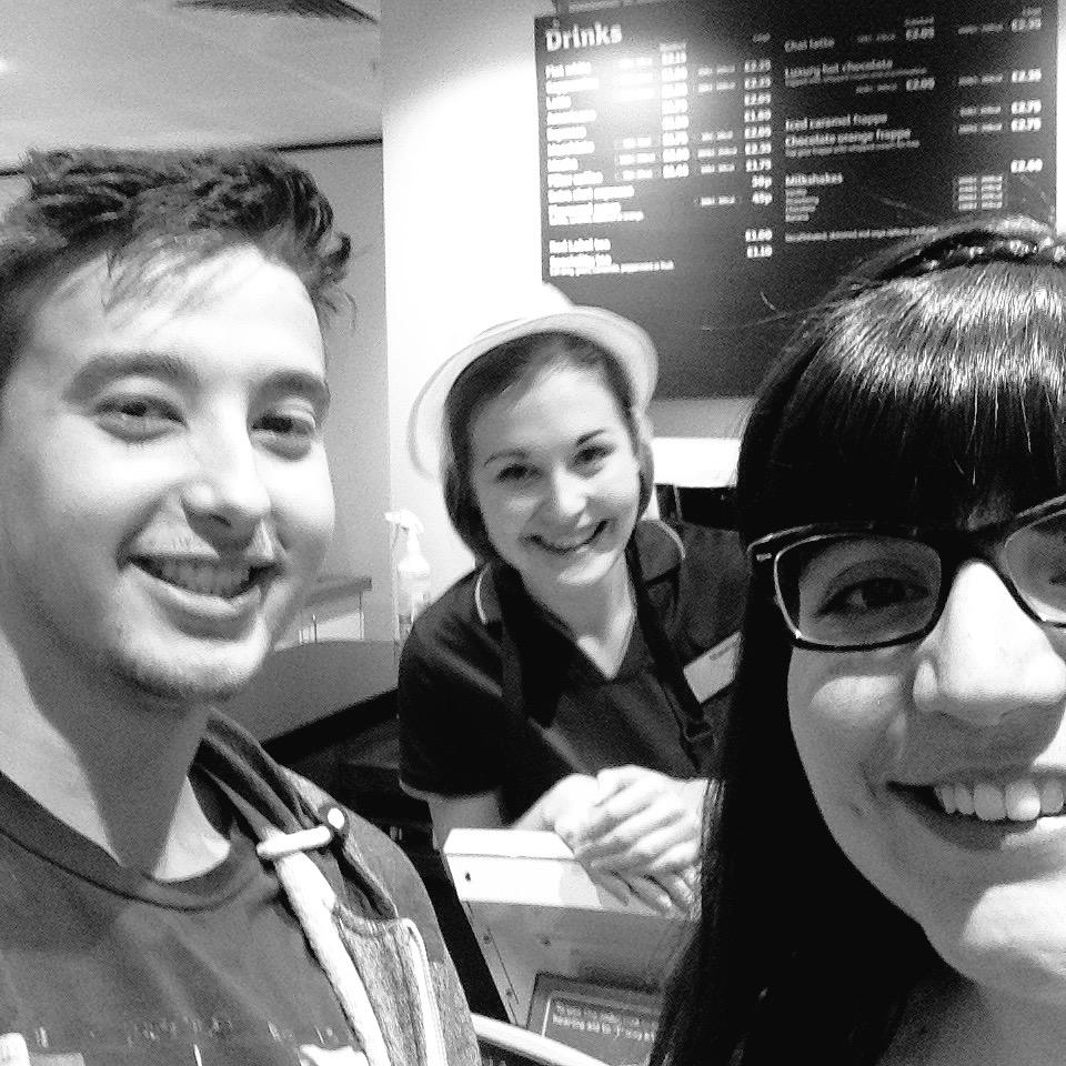 Thomas_B_Hall's tweet photo. Sainsbury's selfie @speechlesshauna #sainsburys #randomfilter #worklifeandpersonallifecollide http://t.co/kJjkFvPc6L