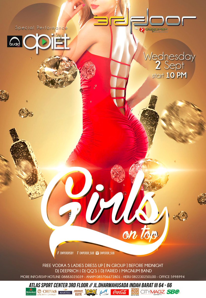 Just a few hours left until DJ <a href="/opiethouse/">opiet</a> take over <a href="/Emperor_SUB/">3rd floor by Emperor</a> for #GirlsOnTop | C'mon AudioLovers...Join us!