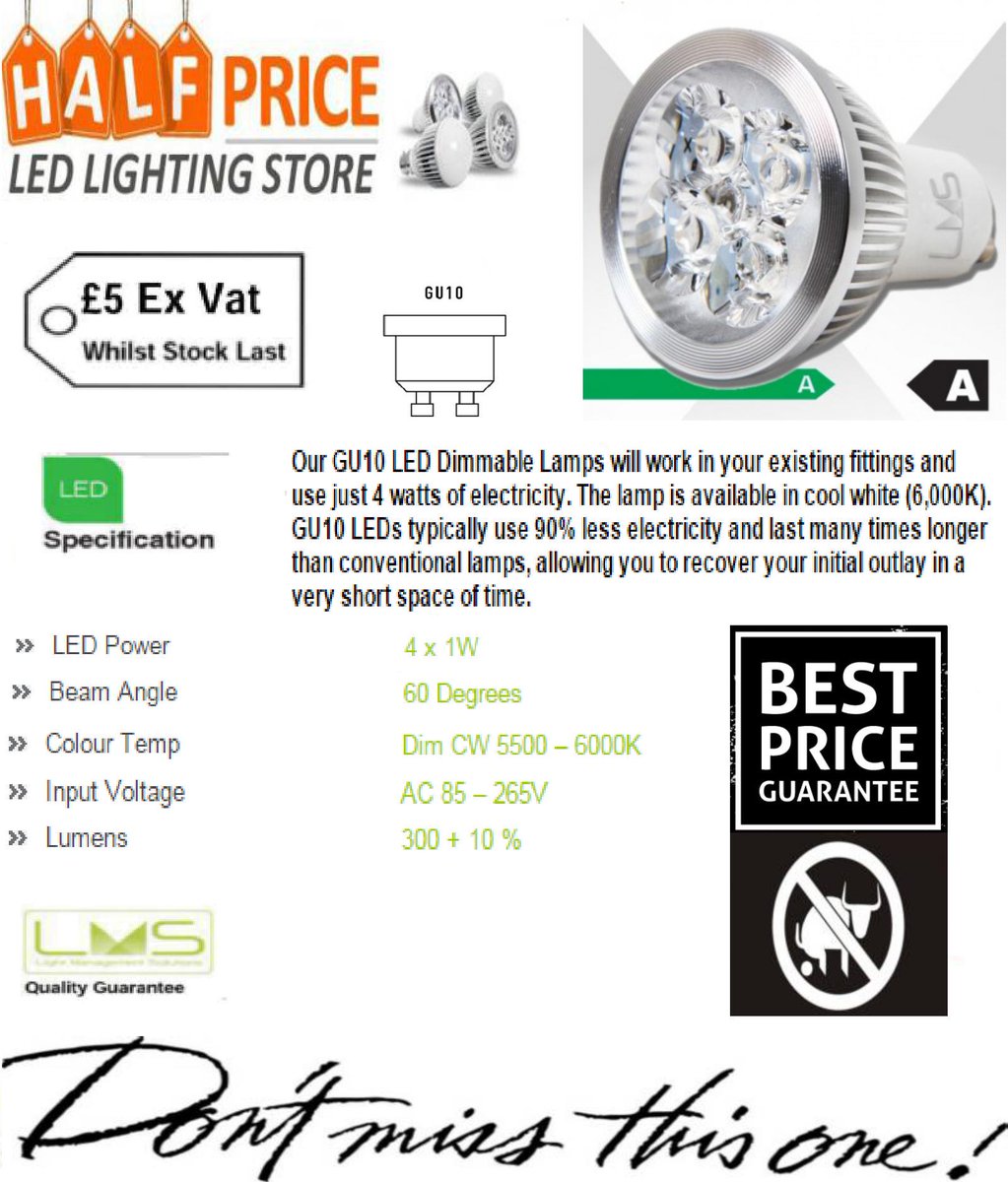 HalfpriceLED's tweet image. BEST ONLINE PRICE GUARANTEED - GU10 CW Dim. Don't miss out!! #sales #LED #LEDlighting #discount #cheap #hurryup #LMS