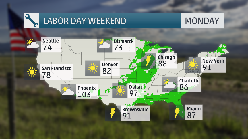 weatherchannel's tweet image. #LaborDay Weekend is getting closer, what does your forecast look like? Check it out here: wxch.nl/1Fjv8wZ