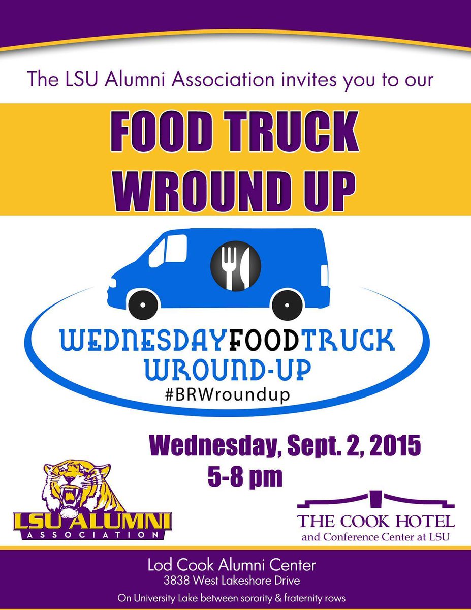 Get ready #LSU amigos - posting up TONIGHT for <a href="/BRWroundup/">BRWroundup</a> at <a href="/TheCookHotel/">TheCookHotel</a>, 3848 W. Lakeshore Dr, slinging 5-8pm!