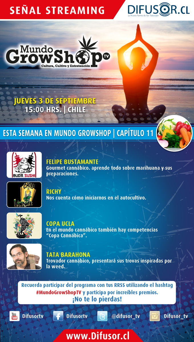 Difusor_tv's tweet photo. [#MUNDOGROWSHOP] MAÑANA 15:00 hrs. ¡NUEVO CAPÍTULO! ¡RT! @movimental @fundaciondaya @MamaCultiva @CultivaLibre http://t.co/SG4O1V5uek