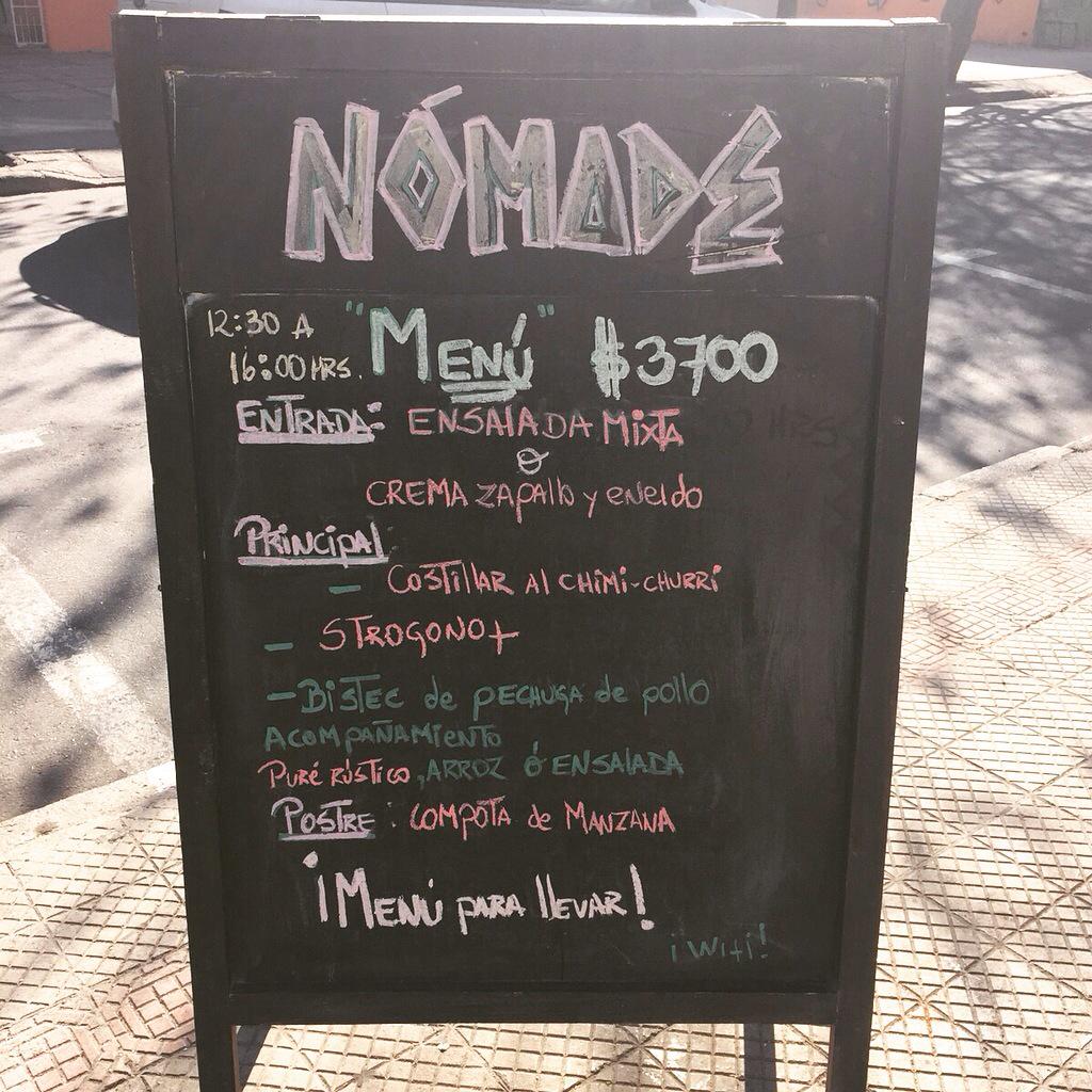 Nomade_bar_'s tweet photo. Menú almuerzo miercoles. Antonia López de Bello 178. http://t.co/EiW7LBUb8k