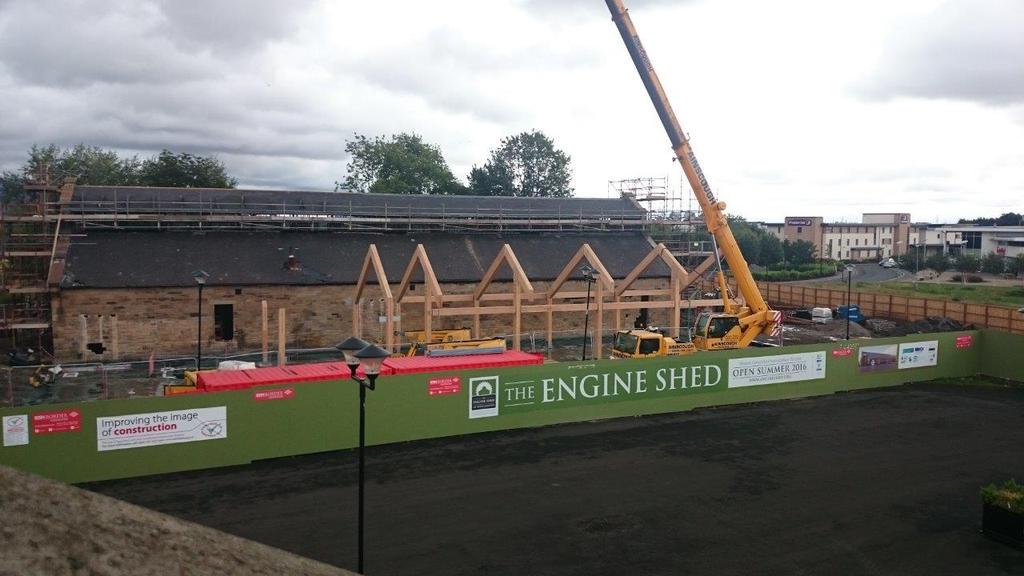 CTManufacturers's tweet image. The larch glulam frames going up at the engine shed in Stirling for @welovehistory