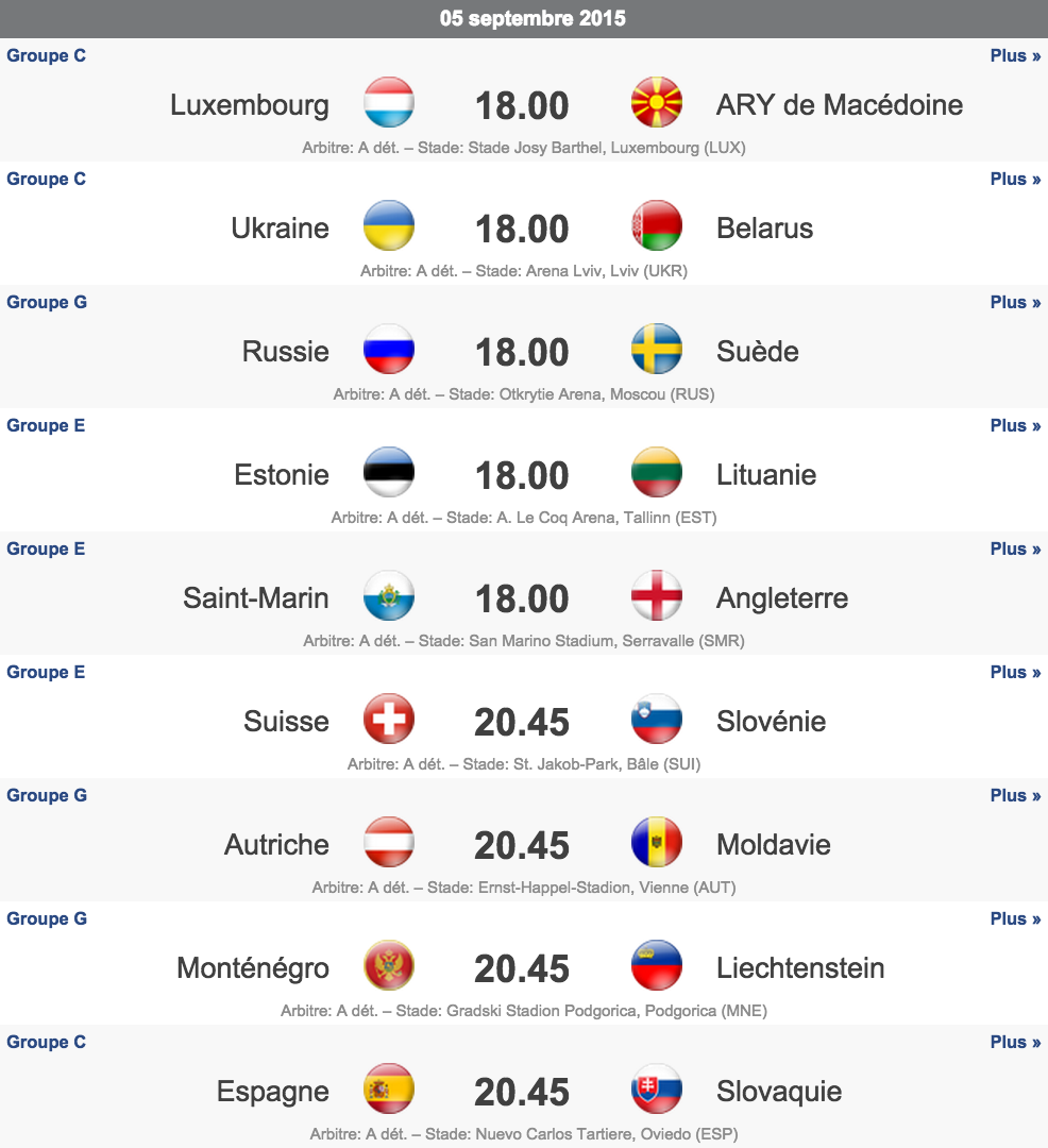 EURO2024FRA's tweet photo. Découvrez le programme des éliminatoires de l’#EURO2016 du jour ! #LeRendezVous http://t.co/0vfoBdEjXQ