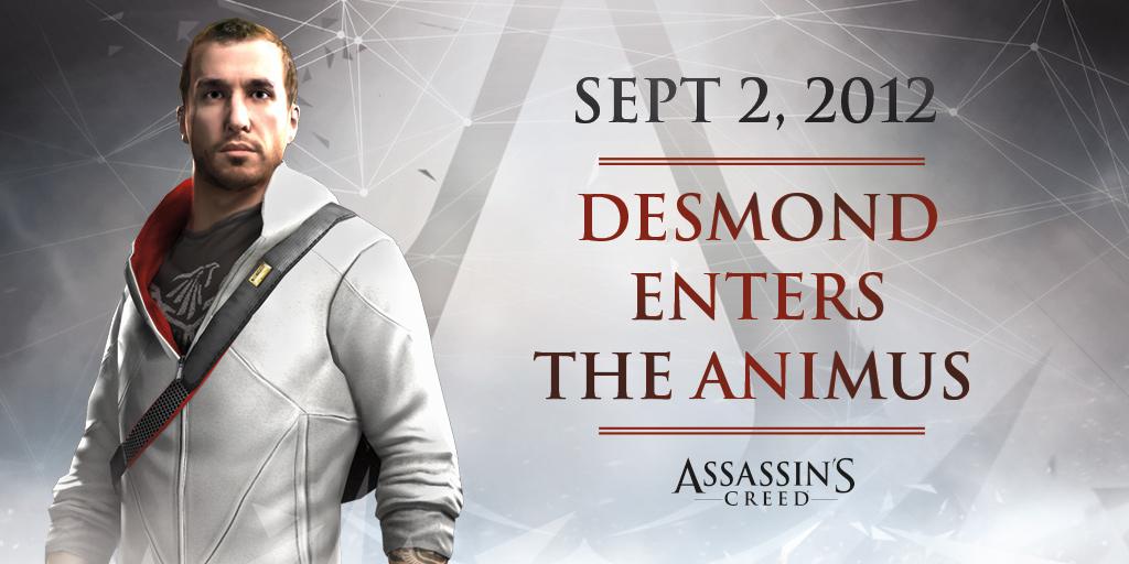 Assassin's Creed on Twitter: "On this date in AC history, Desmond Miles entered the Animus for the time our lives were changed. http://t.co/zXgF6EOWTt" / Twitter