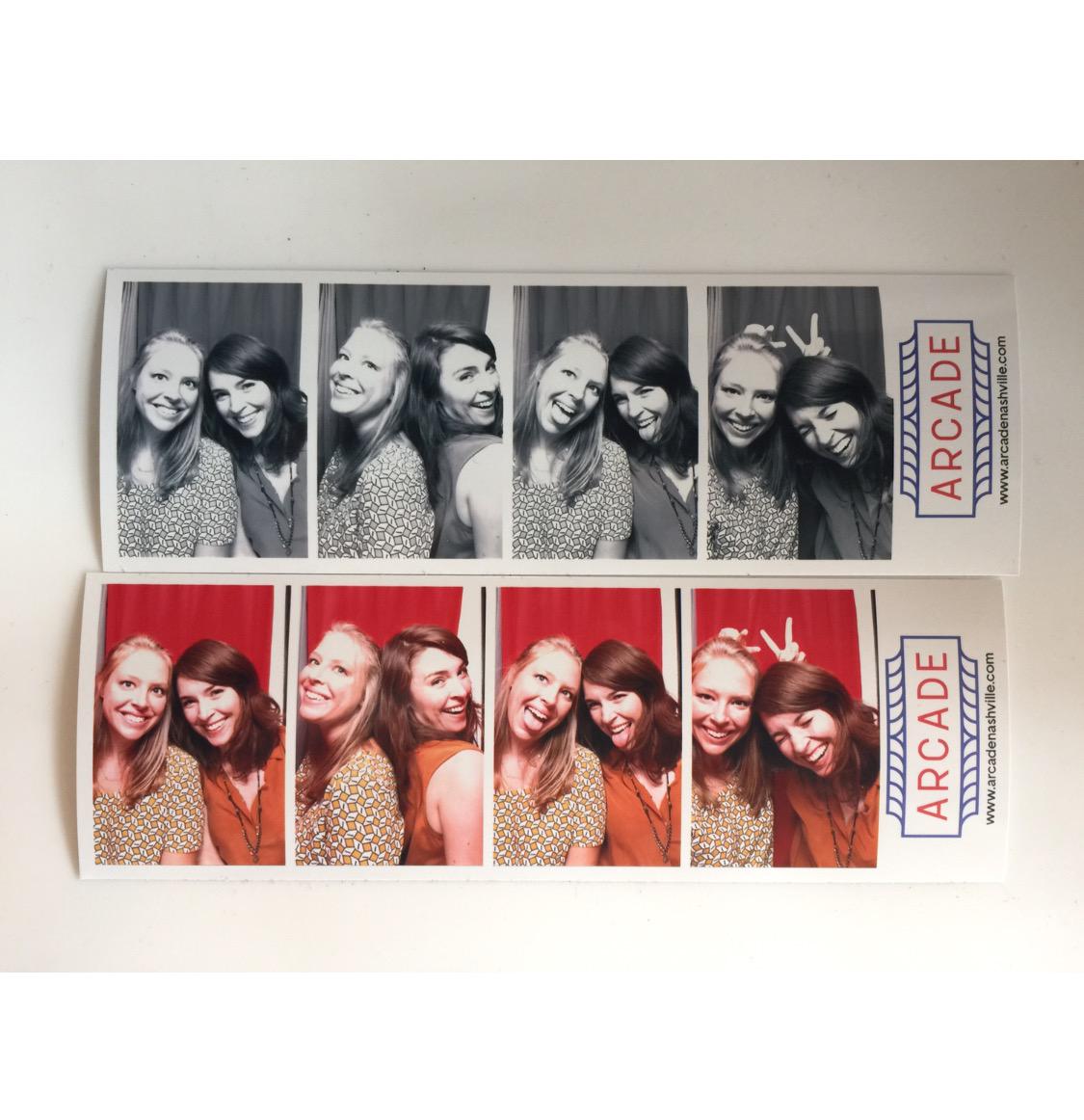 Come by and see Meg and me at the shop. The photo booth is free all week! #arcadenashville #photobooth #arcadekids