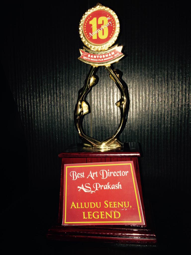 Awarded best art director 2013-14.Thank you Santosham Magazine and the whole team.