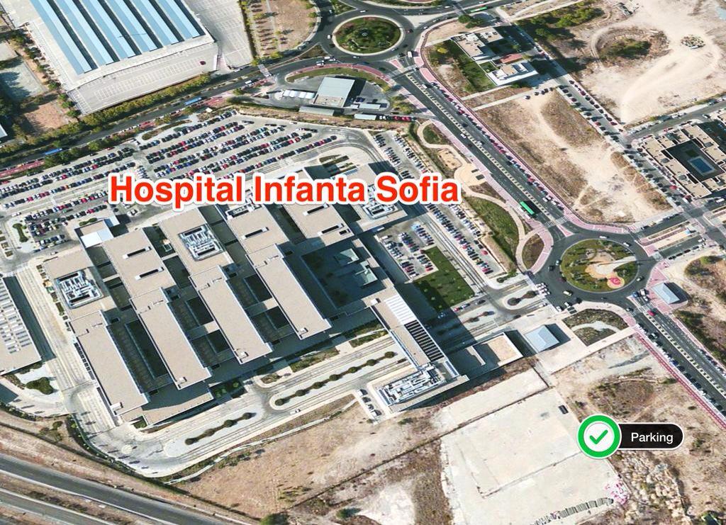 Resultado de imagen de imagenes del parking gratuito del hospital infanta sofÃ­a