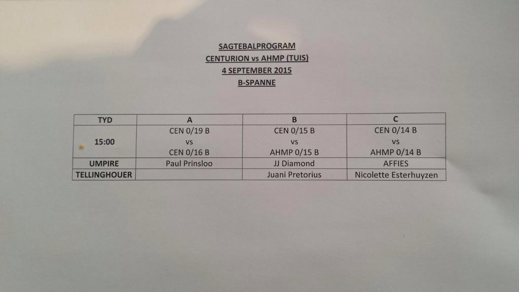 Woeries Sagtebal speel die naweek.