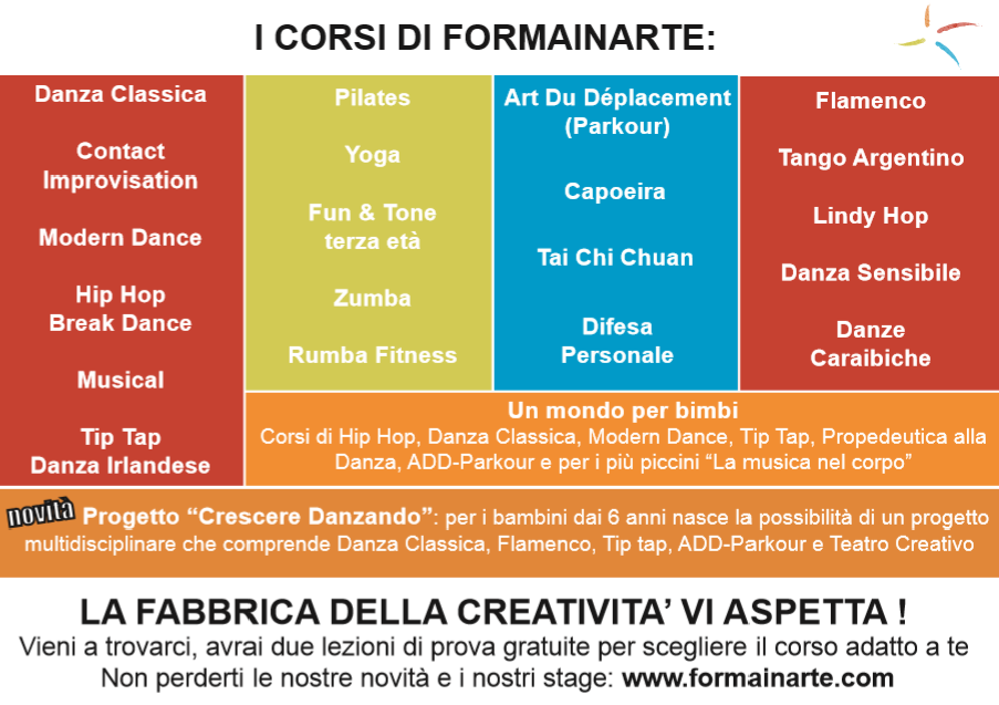 Formainarte's tweet photo. Da Lunedì 14 Settembre venite a provare i nostri #corsi! Tutte le novità e info sul sito http://t.co/3VnkpZwQ9q http://t.co/fodQFuRyEo